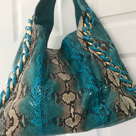 Michael Kors Python Chain Hobo Bag - Picture 8 of 12